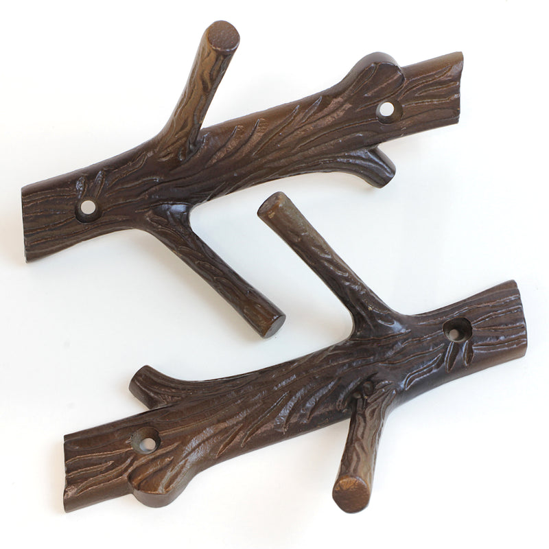 Elder Hook IR8410 Rustic Cabin Wall Hook, Antique Brass