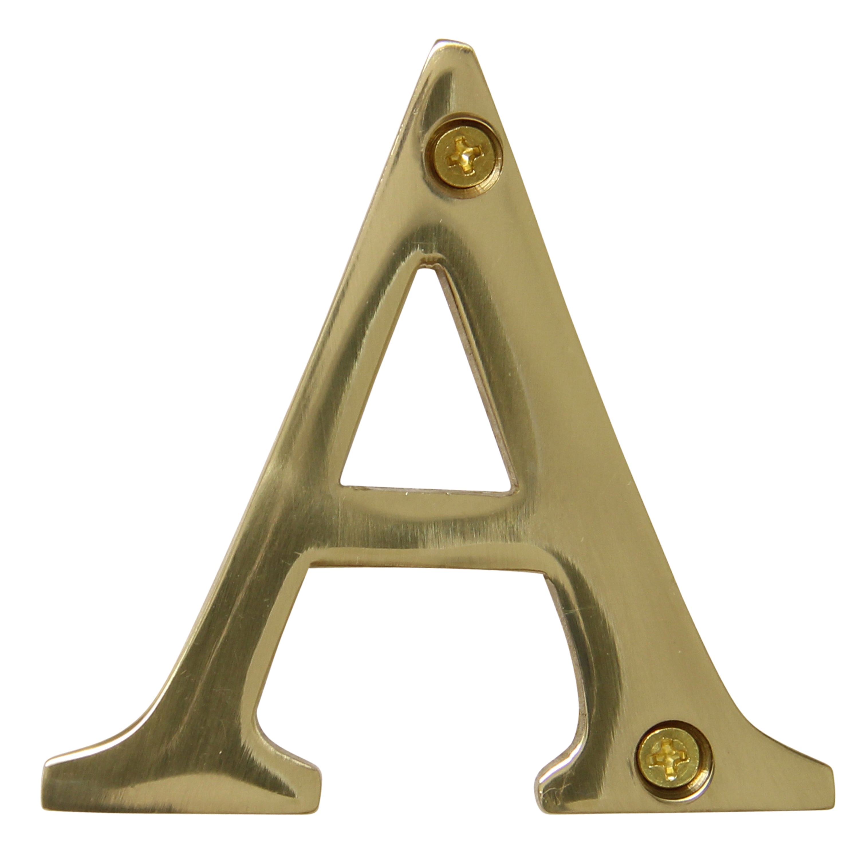 Letter BR2350] Modern Serif House Letter - Polished Brass Finish