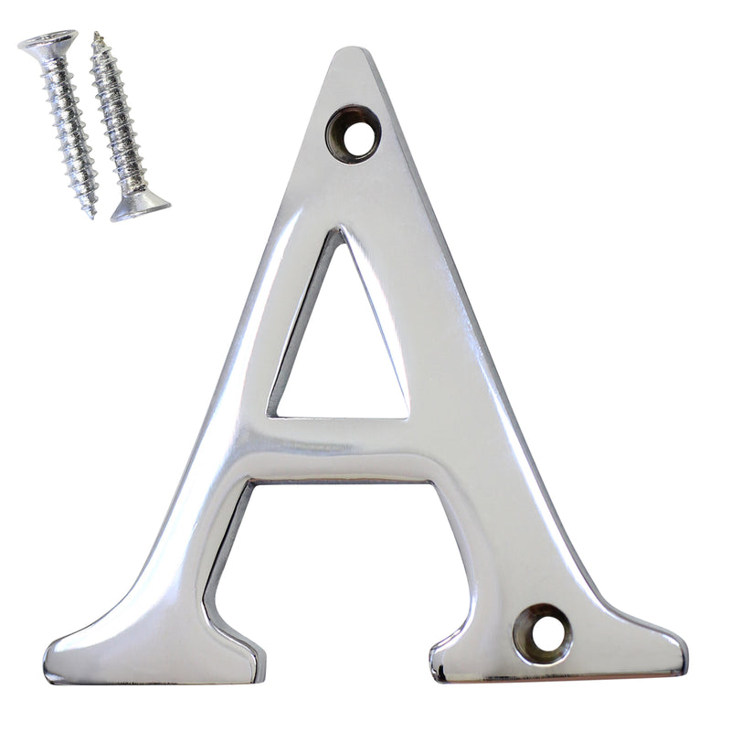 Letter BR2350 Modern, Serif House Letter, Polished Chrome