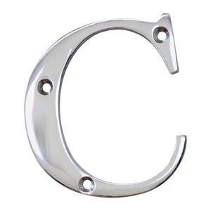 Letter BR2350 Modern, Serif House Letter, Polished Chrome