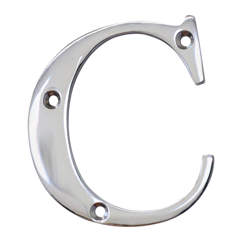 Letter BR2350 Modern, Serif House Letter, Polished Chrome