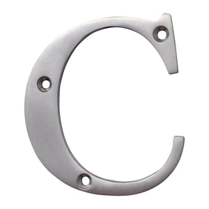Letter BR2350 Modern, Serif House Letter, Satin Chrome