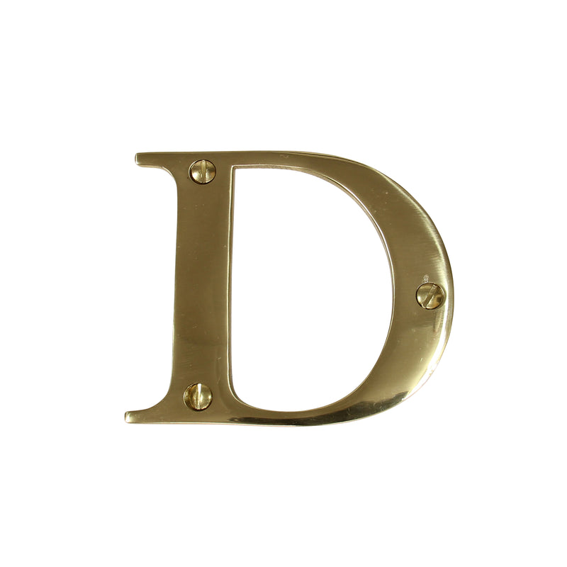 Letter BR2350 Modern, Serif House Letter, Polished Brass