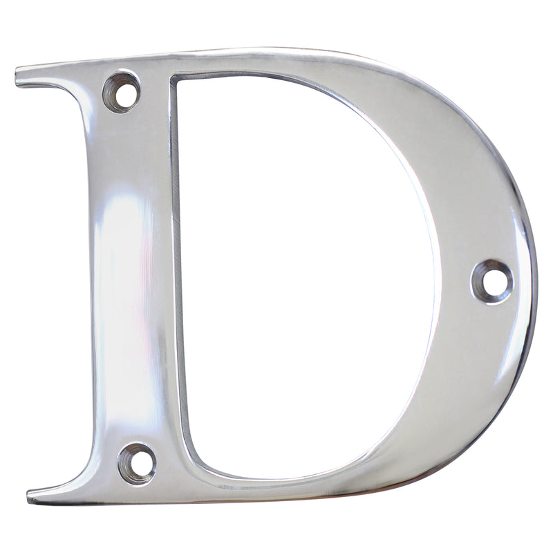 Letter BR2350 Modern, Serif House Letter, Polished Chrome