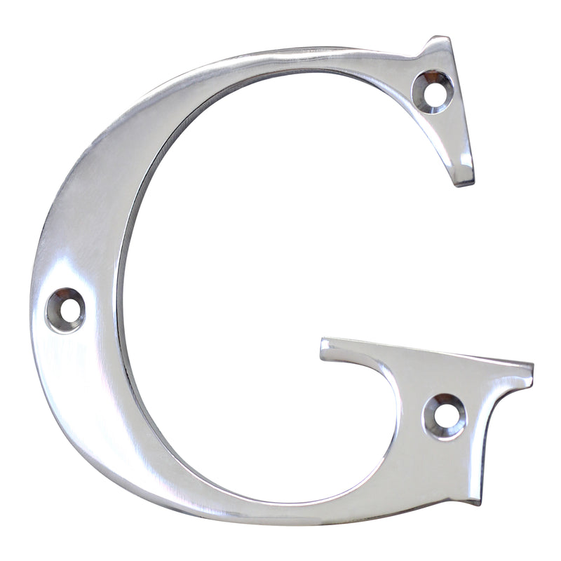 Letter BR2350 Modern, Serif House Letter, Polished Chrome