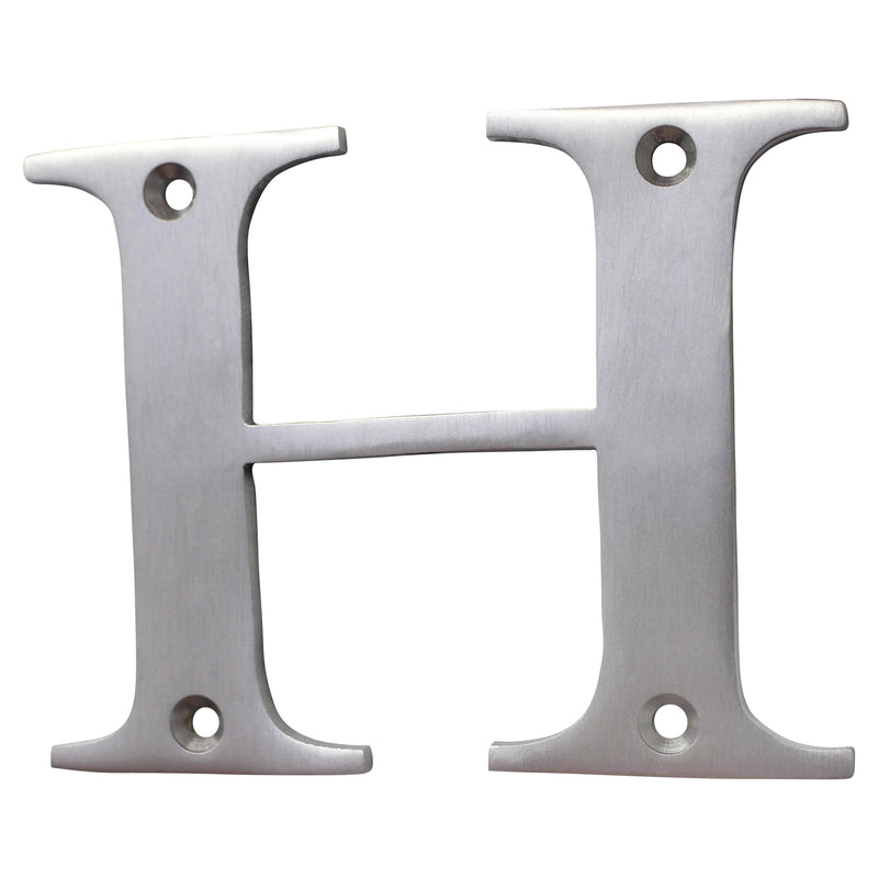 Letter BR2350 Modern, Serif House Letter, Brushed Chrome