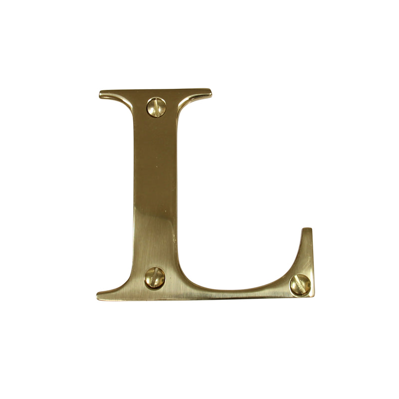 Letter BR2350 Modern, Serif House Letter, Polished Brass