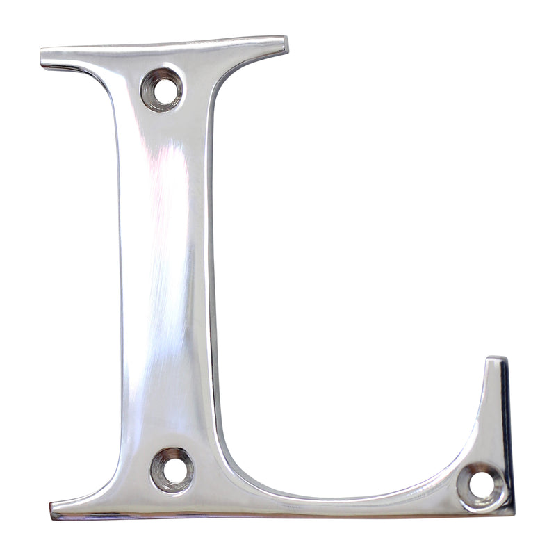 Letter BR2350 Modern, Serif House Letter, Polished Chrome