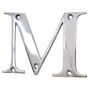 Letter BR2350 Modern, Serif House Letter, Polished Chrome