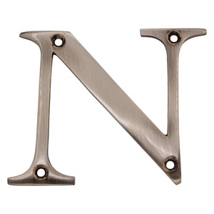 Letter BR2350 Modern, Serif House Letter, Antique Nickel