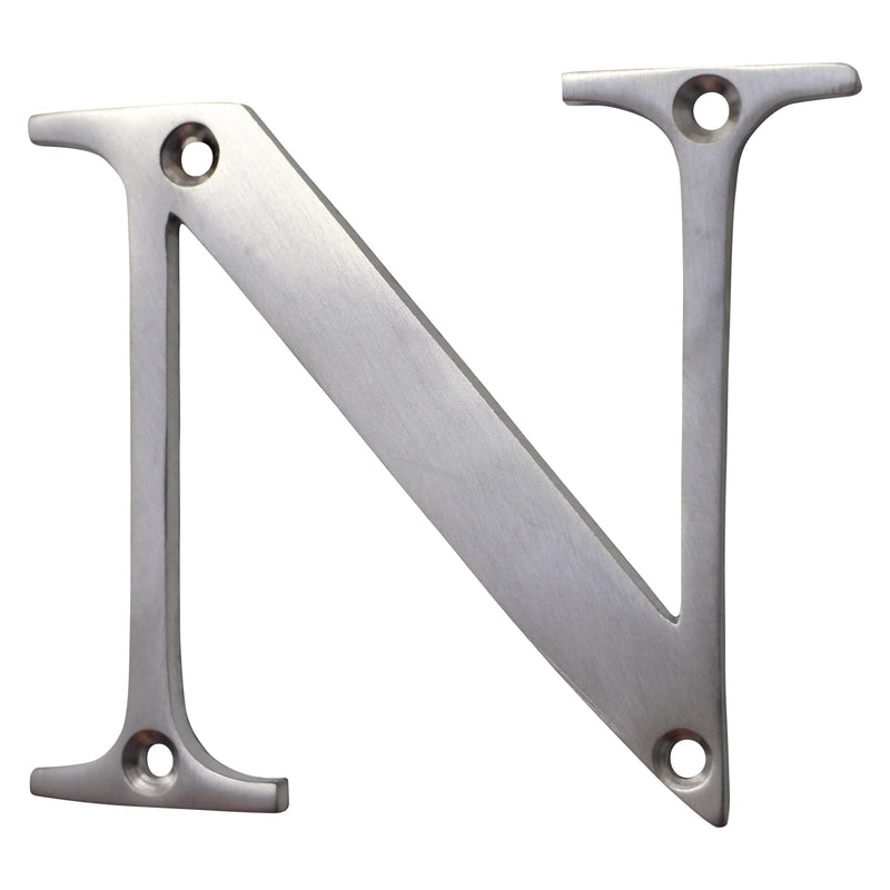 Letter BR2350 Modern, Serif House Letter, Brushed Chrome