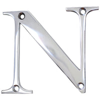 Letter BR2350 Modern, Serif House Letter, Polished Chrome
