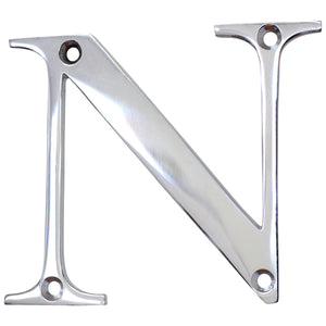Letter BR2350 Modern, Serif House Letter, Polished Chrome