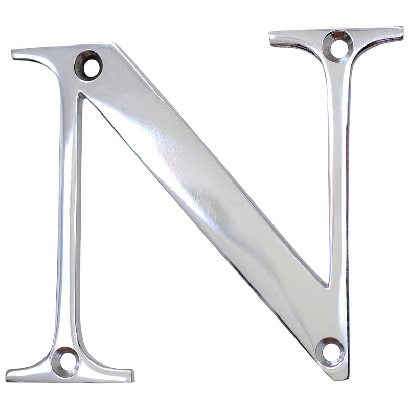 Letter BR2350 Modern, Serif House Letter, Polished Chrome