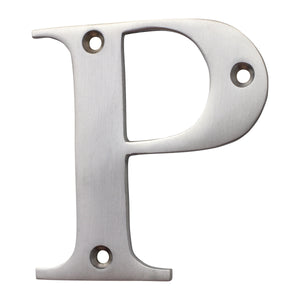 Letter BR2350 Modern, Serif House Letter, Satin Chrome