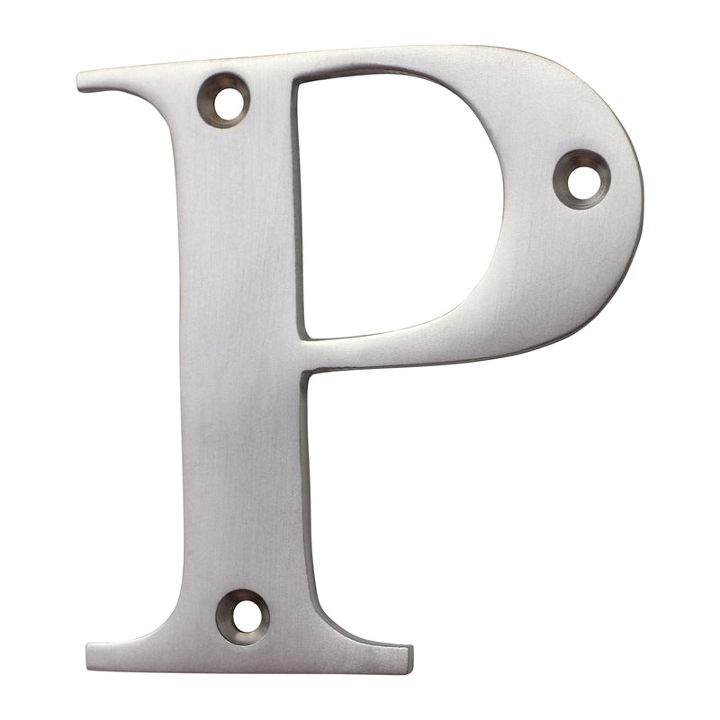 Letter BR2350 Modern, Serif House Letter, Satin Chrome