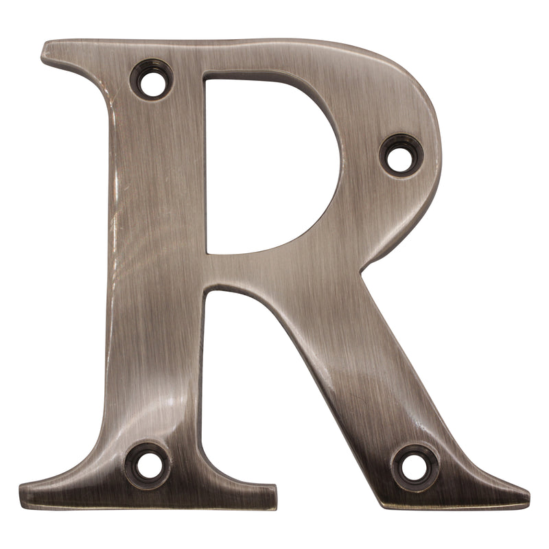 Letter BR2350 Modern, Serif House Letter, Antique Nickel