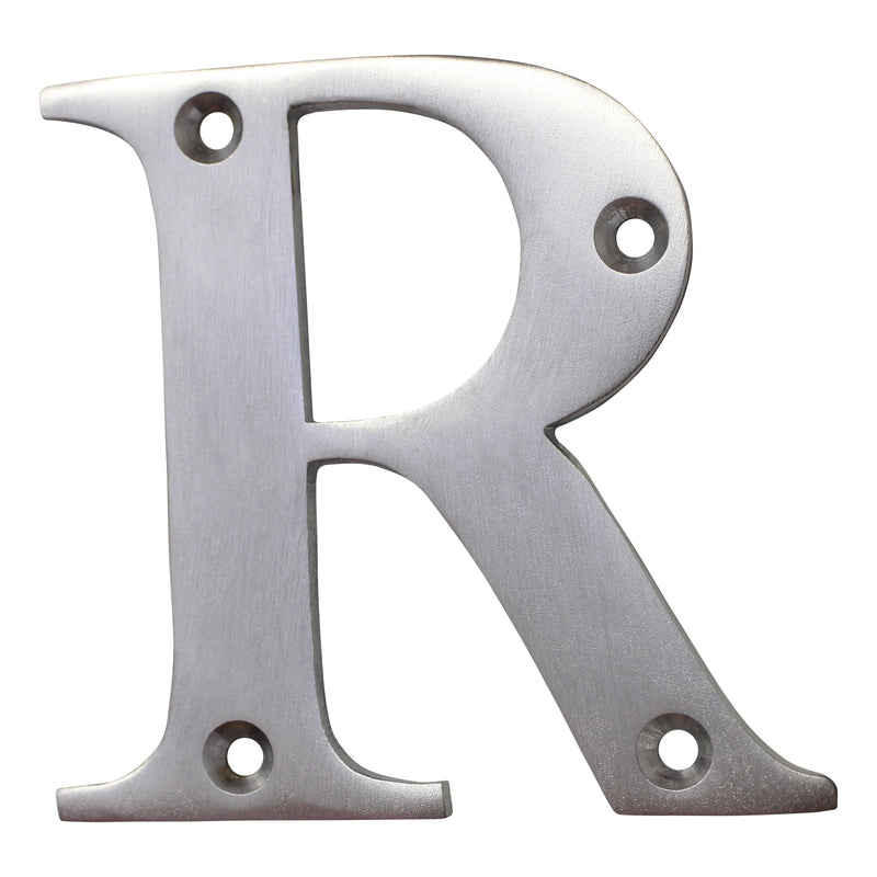 Letter BR2350 Modern, Serif House Letter, Brushed Chrome
