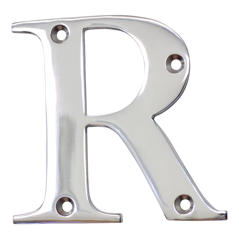 Letter BR2350 Modern, Serif House Letter, Polished Chrome