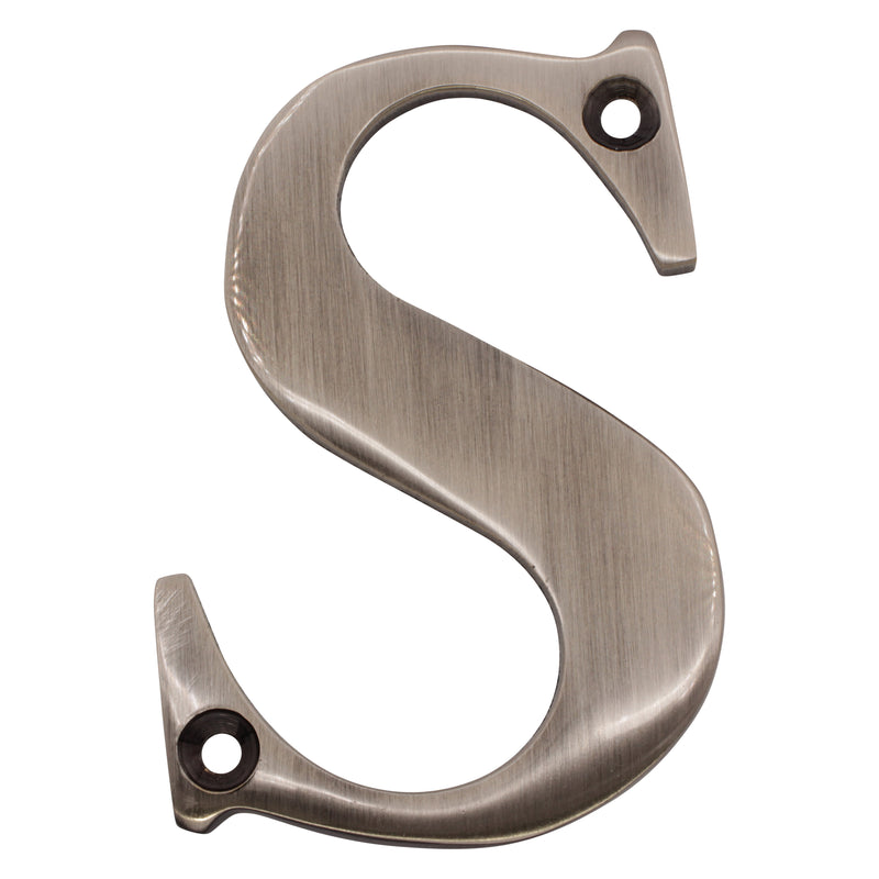 Letter BR2350 Modern, Serif House Letter, Antique Nickel