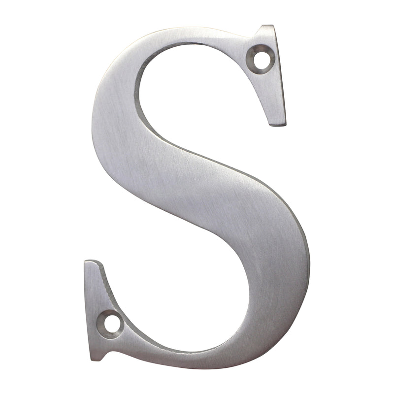 Letter BR2350 Modern, Serif House Letter, Brushed Chrome