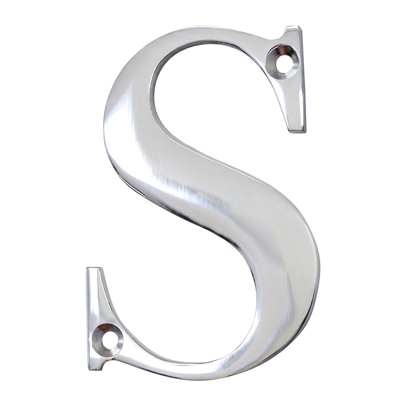 Letter BR2350 Modern, Serif House Letter, Polished Chrome