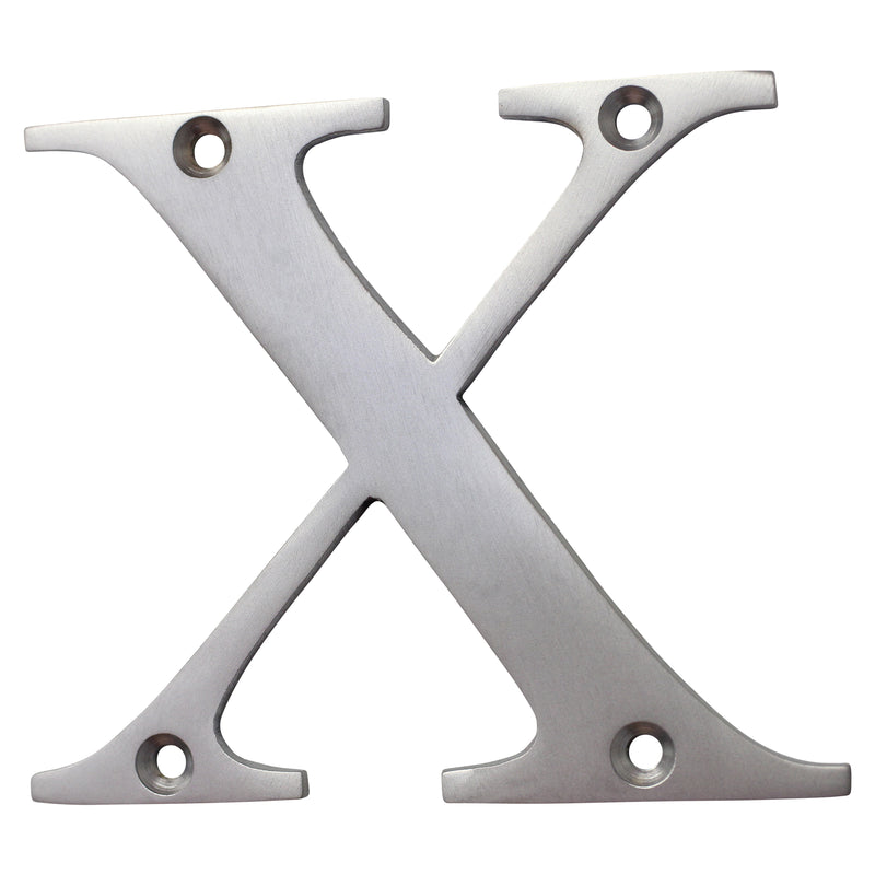Letter BR2350 Modern, Serif House Letter, Satin Chrome