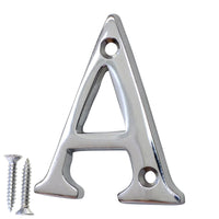 Letter BR2351 Modern, Small, Serif House Letter, Polished Chrome