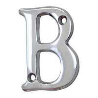 Letter BR2351 Modern, Small, Serif House Letter, Polished Chrome