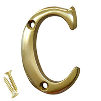 Letter BR2351 Modern, Small, Serif House Letter, Polished Brass
