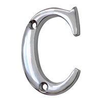 Letter BR2351 Modern, Small, Serif House Letter, Polished Chrome