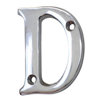Letter BR2351 Modern, Small, Serif House Letter, Polished Chrome