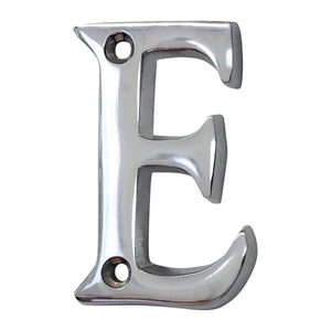 Letter BR2351 Modern, Small, Serif House Letter, Polished Chrome