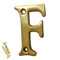 Letter BR2351 Modern, Small, Serif House Letter, Polished Brass