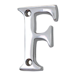 Letter BR2351 Modern, Small, Serif House Letter, Polished Chrome