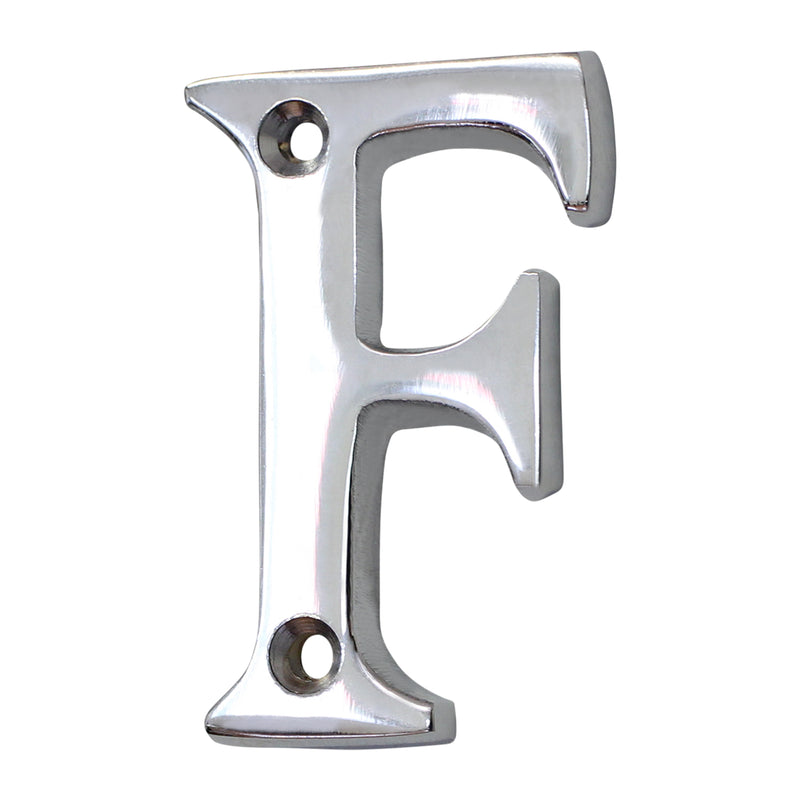 Letter BR2351 Modern, Small, Serif House Letter, Polished Chrome