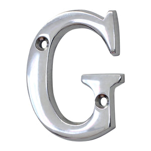 Letter BR2351 Modern, Small, Serif House Letter, Polished Chrome