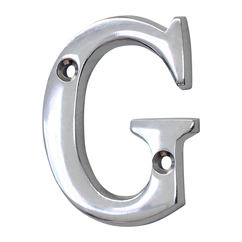 Letter BR2351 Modern, Small, Serif House Letter, Polished Chrome