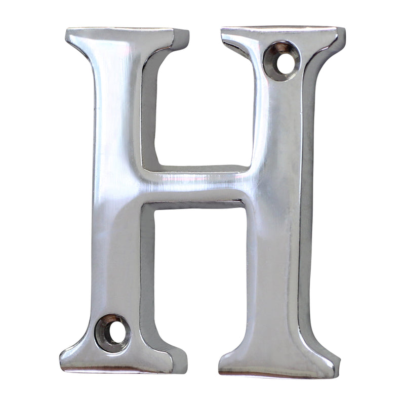 Letter BR2351 Modern, Small, Serif House Letter, Polished Chrome
