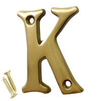 Letter BR2351 Modern, Small, Serif House Letter, Polished Brass