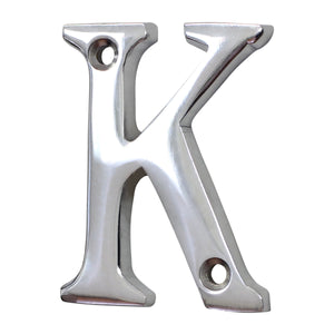 Letter BR2351 Modern, Small, Serif House Letter, Polished Chrome