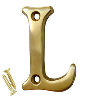 Letter BR2351 Modern, Small, Serif House Letter, Polished Brass