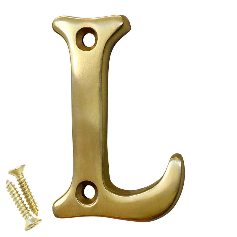 Letter BR2351 Modern, Small, Serif House Letter, Polished Brass