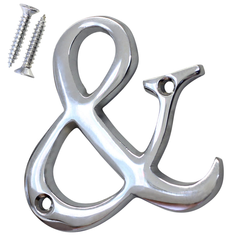 Letter BR2351 Modern, Small, Serif House Letter, Polished Chrome