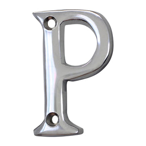 Letter BR2351 Modern, Small, Serif House Letter, Polished Chrome