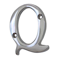 Letter BR2351 Modern, Small, Serif House Letter, Polished Chrome