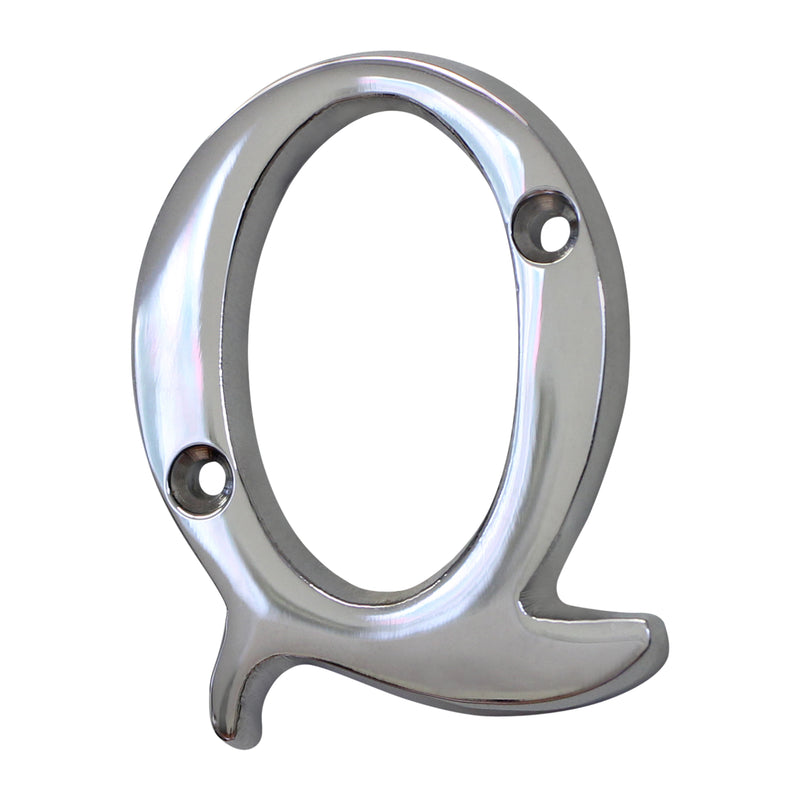 Letter BR2351 Modern, Small, Serif House Letter, Polished Chrome