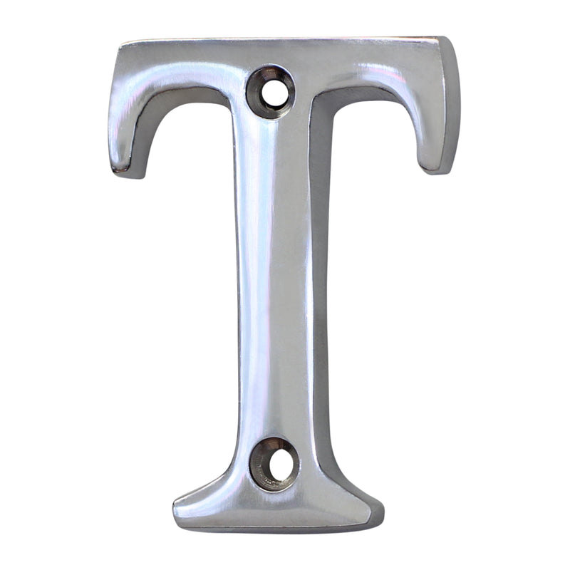 Letter BR2351 Modern, Small, Serif House Letter, Polished Chrome