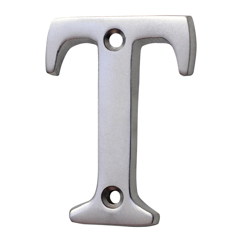 Letter BR2351 Modern, Small, Serif House Letter, Satin Chrome