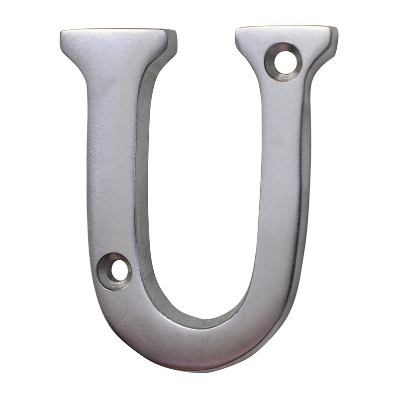 Letter BR2351 Modern, Small, Serif House Letter, Satin Chrome